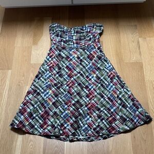 J. Crew Strapless Plaid Dress - Multicolor